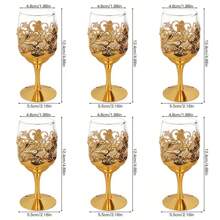 1 Set Of 6 European Style Rose Patterned Glass Stemware, Wine Glasses Suitable For Gatherings, Weddings And Other Occasions, Decorative Tabletop Craft