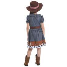Un conjunto de hermosa falda de mezclilla para niñas, con un sombrero, adecuado para una altura de 110-140 cm, disfraz para actuaciones en el escenario