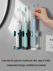 1/2/3 piezas Juego de soporte montado en la pared para cepillo de dientes y maquinilla de afeitar manual o eléctrica, adecuado para el baño