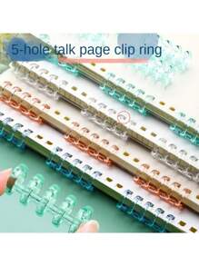 3/6/9/12/15/20/24PCS Colorful Spiral Binder Rings,4/5-Ring Binder Notebook, Plastic Binding Clips,A4/A5/B5 Size, Durable PVC Material -Removable Curl Clips, Suitable For DIY,Loose-Leaf Paper, Office Supplies,Notebooks And Scrapbooks,Back To School,School Supplies