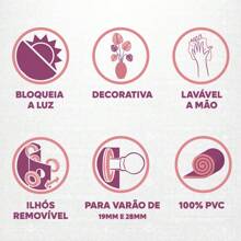 Blackout Curtain Cuts Light PVC Black Out Living Room Bedroom Kitchen 2.20 X 1.40 - Hồng - Xem 5