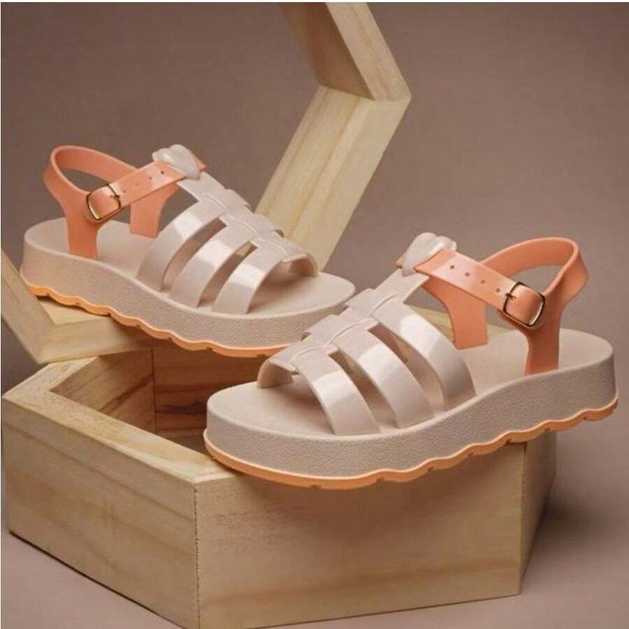 Papete Children's Sandal 27 To 32 Girl Comfortable Flip Flop - Màu be - Xem 1