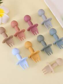 2 pezzi Set di forchette e cucchiai per l'addestramento dei bambini, posateria per l'apprendimento in silicone morbido a forma di panda per neonati, accessori per l'alimentazione, regalo per Ognissanti, Natale, Ringraziamento e Pasqua