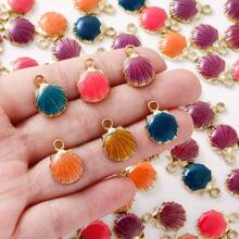 50pcs/Pack Alloy Ocean Series Charms Cartoon Seashell Whale Epoxy Resin Pendant For DIY Bracelets, Necklaces, Anklets, Keychains, Jewelry Crafts