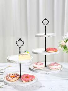 1 Set Brown Wooden 2-Tier/3-Tier Cake/Dessert Stand, Fruit & Snack Display Rack, Bakery Dessert Stand, Cake Decorative Holder Multi-Layer Tray, Suitable For Kitchen, Dining Table Decor, Wedding, Party - Brown - View 4