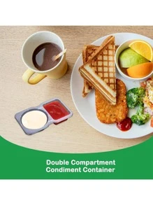 20 مجموعة من حاويات التوابل البلاستيكية الملونة ذات الطبقتين والأغطية ، مناسبة كحاويات للغداء والسفر والوجبات الخفيفة وصلصات التغميس