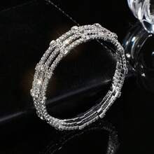 1pc Multi-Layer Wrapped Rhinestone Bracelet, Fashion & Elegant Tennis Bracelet - Bracelet - View 3