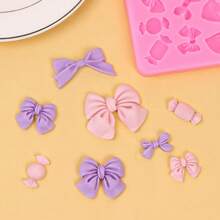 1 szt. Forma na czekoladę Bow Fondant Mini Mold Silikonowe formy do ciastek Formy do ciastek Bow Cookie Cutter na przyjęcie urodzinowe Cupcake Topper Ślub Cukierki Czekoladowe DIY Forma do dekorowania ciast