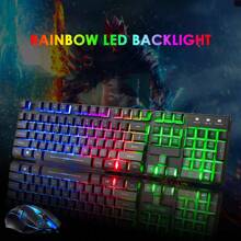 Gaming Keyboard Mouse Set Rainbow LED Wired USB For PC Laptop PS4 Xb Ox One 360UK - Black - View 2
