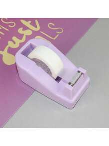 1pc Mini Desktop Plastic Tape Dispenser With Colorful Creative Design, Office Stationery Tape Cutter - Purple - View 9