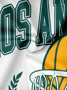 Men's Fashion Printed Tank Shorts Two-Piece Set - 白色 - 查看 4