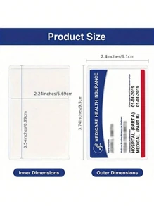 Medicare Protector Sleeves Clear PVC Waterproof Medical/ Card /Social Security Card Protector - Clear Vinyl Plastic Covers For Insurance & Social Security Metro & License Or Cards Card Holder Card Holder Wallet Business Card Holder Credit Card Holder Id Card Holder Card Holder Women For Women For Men Card Wallet - Multicolor - View 4
