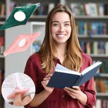Duimbladwijzerhouder voor lezen 1-pack, energiepatroon duimbladwijzer, boekopenerhouder, boekvingerbladwijzerhouder, boekaccessoires voor leesliefhebbers (roze en olijfgroen)