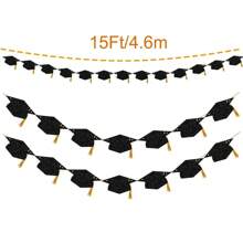 Graduation Decorations Glitter Congrats Grad Graduation With Tassel Party Congratulations Banner Decor Graduation Party Favors - Multicolor - View 3