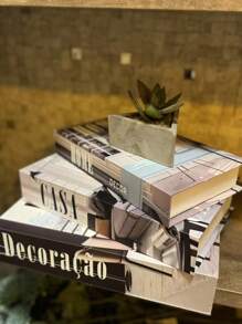 Kit With 3 Fake Books Desk Book Organizer Box Decorative Object Holder - DECORACAO - View 5