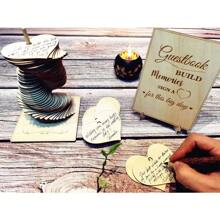 72pcs Wood Heart Guest Book - Perfect Wedding Reception Decoration And Favor Gift Gifts Birthday Graduation Birthday Decorations Party Decorations Bachelorette Summer Beach Back To School School Supplies Room Decor