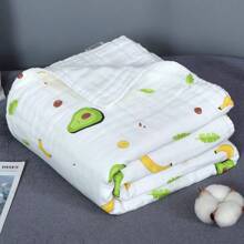 1pc Baby Bubble Gauze Hooded Bath Towel, Newborn Baby Blanket