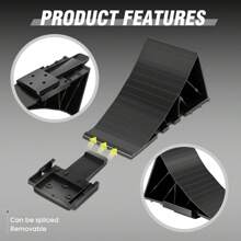 For Truck RV Trailer Heavy Duty Solid Wheel Chocks Tire Stopper W/ Brackets 2Pcs - Black - View 4