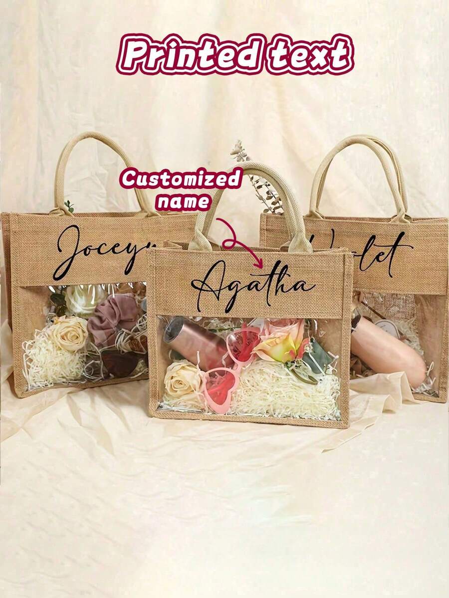 Túi đay trong mờ cổ điển tùy chỉnh, Túi xách du lịch bãi biển Túi tote thông thường, Túi quà tặng tiệc cưới, Túi xách dung tích lớn, Thích hợp cho mọi mùa làm quà tặng cho bạn bè và gia đình, Di động, Đa chức năng, Đa năng, Sức chứa lớn, Nhẹ, Chức năng, Thiết thực, Đa mục đích, Nhiều màu sắc, Dễ thương, Đáng yêu, Kawaii, Y2K, Cảm giác kỳ nghỉ / Kỳ nghỉ, Giải trí, Đi làm, Công sở thường ngày, Tùy chỉnh, Cá nhân hóa, Độc đáo, Tùy chỉnh, Túi du lịch, Túi tote lớn, Bạn gái, Bạn trai, Gia đình, Bạn bè, Cho hoạt động ngoài trời / Đi chơi / Du lịch / Đi bộ đường dài / Sân vận động / Thể thao / Leo núi, Cho công việc / Đi làm / Công việc / Văn phòng, Kỳ nghỉ - Nhiều màu - Xem 1