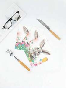 20pcs/40pcs/60pcs 2-Ply Soft Easter Bunny Printed Lunch Napkins, 33cm X 33cm Paper Napkins For Party, Disposable Hand Towels, Decorative Paper, Birthday Graduation Wedding Anniversary