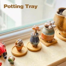 1 Piece Bamboo Tray, DIY Base Embryo Succulent Mosaic Coaster Making Material Bathroom Storage Wood Plank Roma Therapy Hand Sanitizer Shampoo Shower Gel Sink Sponge For Home Kitchen Dresser Living Room OilSpice Bottle Coaster Jewelry Flower Pot Green Plant Fish Tank, Home Decoration, Bathroom Accessories