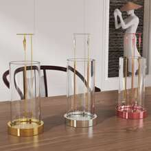 香炉烟灰收集器 - 倒置玻璃香炉，适用于香棒，反向倒置防灰无杂乱香棒架，现代金属垂直香炉，适用于房间装饰