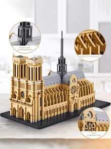 7380 piezas Catedral de Notre Dame de París, 4669 piezas Empire State Building, 3299 piezas Capitolio de los Estados Unidos, 4060 piezas Torre de Isabel, 5466 piezas Coliseo Romano, 3585 piezas Torre Eiffel, 3377 piezas Museo del Louvre, 1526 piezas Torre de la Perla Oriental, 1699 piezas Puente del Autobús de Dos Pisos de Londres, Rompecabezas de construcción a gran escala de monumentos icónicos, Decoración del hogar, Regalo de cumpleaños