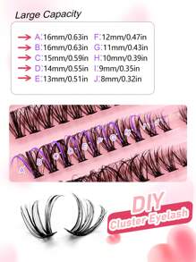 200Pcs D Curl 10 Rows 30D Individual Lash Clusters 8-16mm DIY Lash Clusters Extra Fluffy&Natural Look Reusable Individual Eyelash Extension For Self Use At Home Or On-The-Go For Daily Life&Wedding&Dating&Party&Music Festival