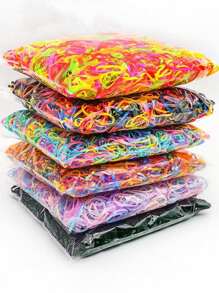 500 Pcs Silicone Hair Scrunchies With Bag Casual Hair Ties - Đầy màu sắc - Xem 4