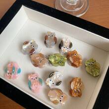 1pc波西米亚祥鸟优雅创意新款可爱动物高端孔雀猫头鹰抓夹复古高端时尚后脑勺盘发亚克力醋酸发爪防滑马尾夹适合日常使用居家学校海边度假工作通勤派对节日生日礼物返校季百搭外出发夹发夹发夹发卡秋冬爪夹发饰女 - 彩色 - 查看 4