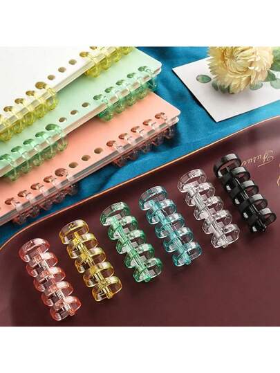 3/6/9/12/15/20/24 pezzi Anelli per rilegatura a spirale colorati, taccuino ad anelli da 4/5, Clip di rilegatura in plastica, formato A4/A5/B5, in materiale PVC durevole - Clip a riccio rimovibili, adatti per DIY, fogli sciolti, forniture per ufficio, taccuini e album di ritagli, ritorno a scuola, forniture scolastiche
