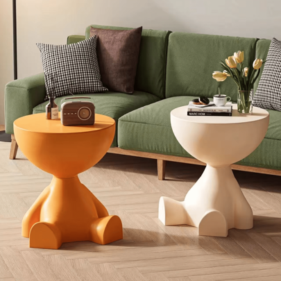Fashionable Round Plastic Edge Table With Storage Function - Multifunctional Sofa Side Table And Bedside Cabinet, Coffee Table, Kitchen Table, Study Desk, Living Room Table, Can Be Used As Decorative Table, Including Removable Tray - Perfect Choice For Living Room Decor, Comes With Practical Hooks