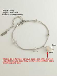 1 件百搭不对称淡水珍珠手链，串珠细节蛇形设计女士手链，理想的复活节礼物珠宝 - 不規則珍珠手鍊 - 查看 11