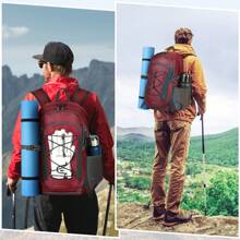 40L Waterproof & Tear-Resistant Nylon Hiking Backpack, Lightweight & Foldable, Suitable For Outdoor Travel For Men & Women Beach Bag - Red - View 3