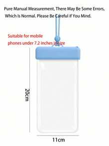 1pc Waterproof Phone Bag, Touchscreen, Suitable For Swimming, Rafting, Delivery, Waterproof Seal, Fits Phones Up To 7.2 Inches