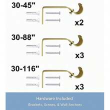 Barra de cortina ajustable de moda para el hogar Yafa, barra de cortina individual de 3/4 de pulgada con terminales de bola, incluye todo el hardware necesario. (Negro, 30" - 45") - Dorado - Ver 3