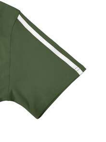 2pcs/Set Striped Round Neck Short Sleeve Sportswear Top & Pants