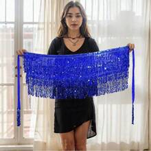 Women's Sequined Shiny Belly Dance Hip Scarf Simian Style Flash Dance Hip Scarf Wrap Short Belt Skirt Party Costume Adult Stage DS Performance Belly Dance Waist Chain - Multicolor - View 10