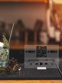 1pc Can Customize Transparent Acrylic QR Code Identification Place Dedicated Display, Suitable For Listening To Music - Multicolor - View 9