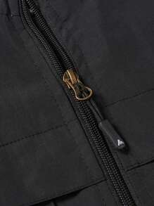 Nouvelle 2025 Gilet casual d'été unicolore pour hommes, gilet de pêche multipoches simple et élégant pour l'extérieur, multifonction - Noir - Voir 5