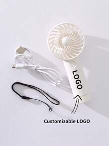 AOYI Customizable LOGO 500mAh Rechargeable Portable Handheld Mini Fan With 3-Speed Adjustment, Comes With USB Charging Cable And Lanyard