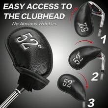 Set de 8 fundas para cabezas de palos de golf, de piel sintética de lujo con ajuste universal para los principales palos de hierro, un regalo ideal - Multicolor - Ver 6