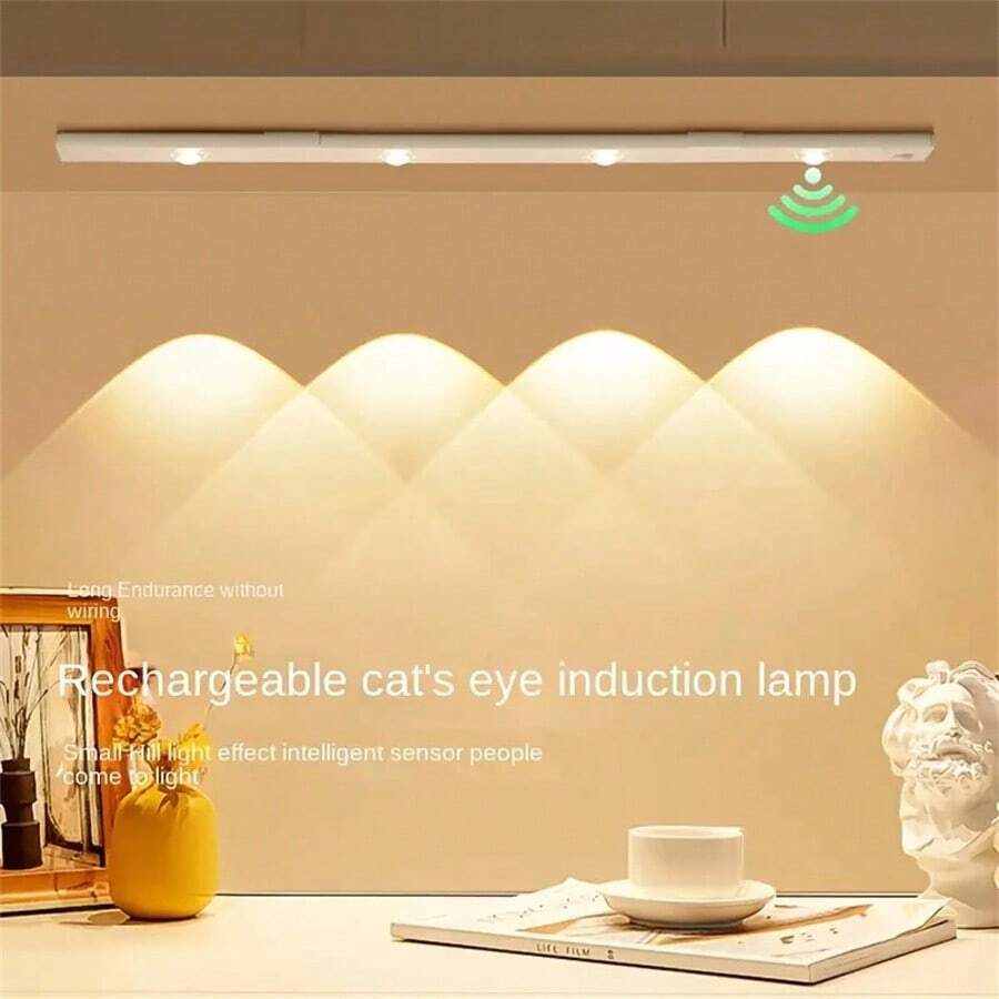 3 Colors Dimmable Led Light USB Rechargeable Motion Sensor Lamp Light For Kitchen And Living Room - trắng - Xem 1