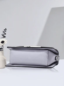 Geantă pătrată cu clapă, impermeabilă, ușoară, tip business casual, cu blocuri de culoare, cadou de Ziua Mamei pentru mamă, pentru fete adolescente, femei, studente, începătoare și lucrători cu gulere albe, perfectă pentru birou, facultate, muncă, afaceri, naveta