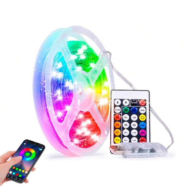 Fio de Led Cordão RGB 20 Metros Controle App Bluetooth USB