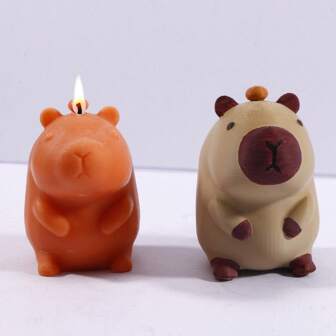 1 件逼真水豚 DIY 蜡烛和肥皂模具 - 可重复使用的石膏工艺套件，适用于芳香疗法蜡烛和手工天然肥皂