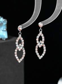 Fashion Glamorous CZ Crystal Earrings Stud Wedding Party Graduation Jewelry 1 Pair
