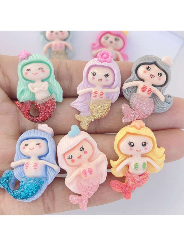 10個 アソート DIY マーメイドプリンセス レジンアクセサリー キー