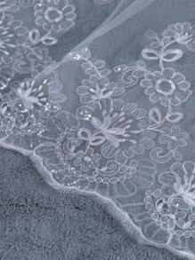 1 chiếc khăn voan cưới ren đính sequin lấp lánh sang trọng dài 4m dành cho nữ, thích hợp cho trang phục mùa thu và ngày Valentine. - Nhiều màu - Xem 6