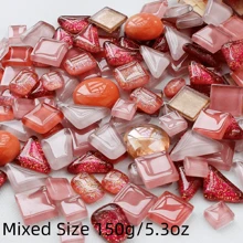 150g/5,3oz Azulejos de Mosaico de Vidro Tamanhos Mistos, Suprimentos DIY para Projetos Artísticos, Acessórios de Artesanato de Decoração para Casa, Suprimentos de Vidro